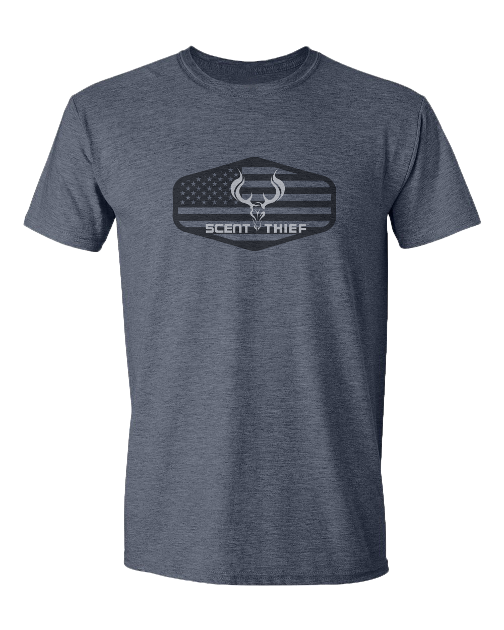 Scent Thief Heather Navy American Flag T Shirt