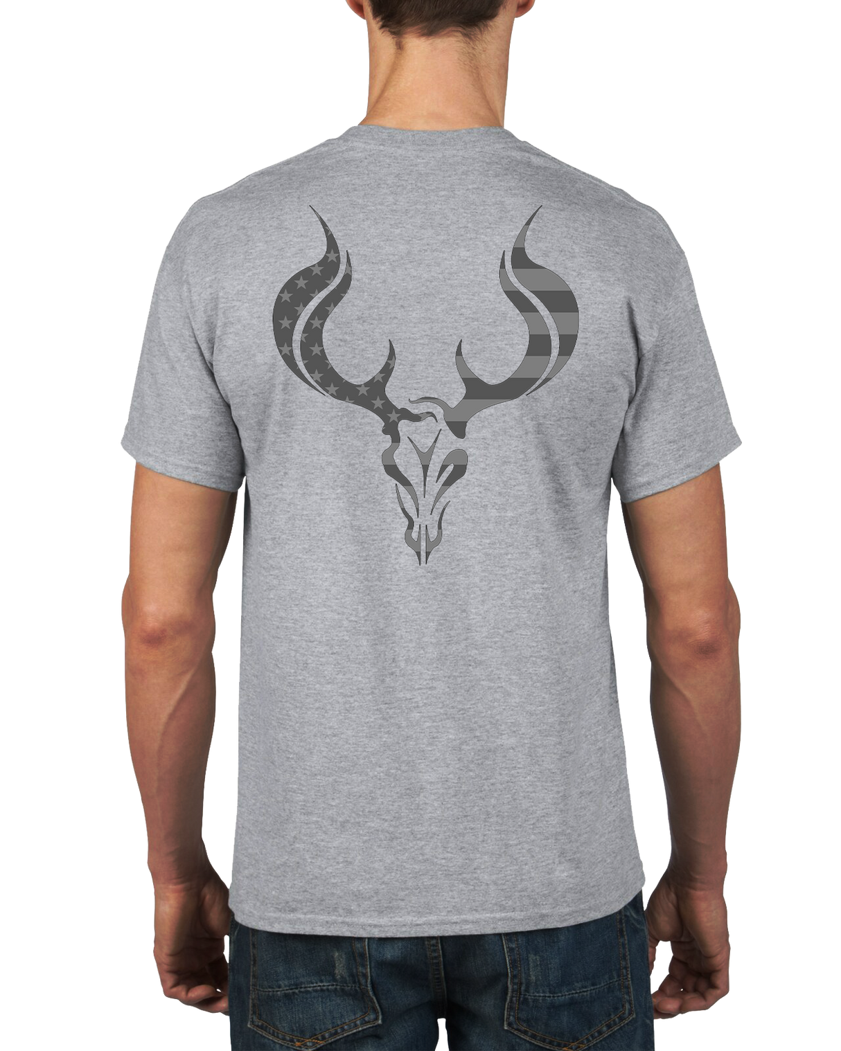 Scent Thief Heather Grey American Flag T Shirt